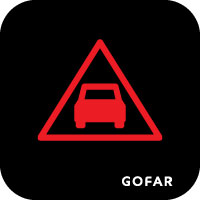 car distance warning safety symbol